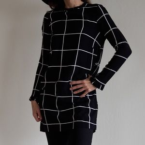 H&M tunic/dress, size 38/8, black & white